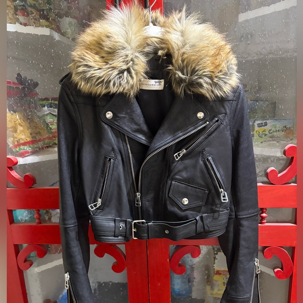 SOLD !  Faith Connexion leather biker jacket